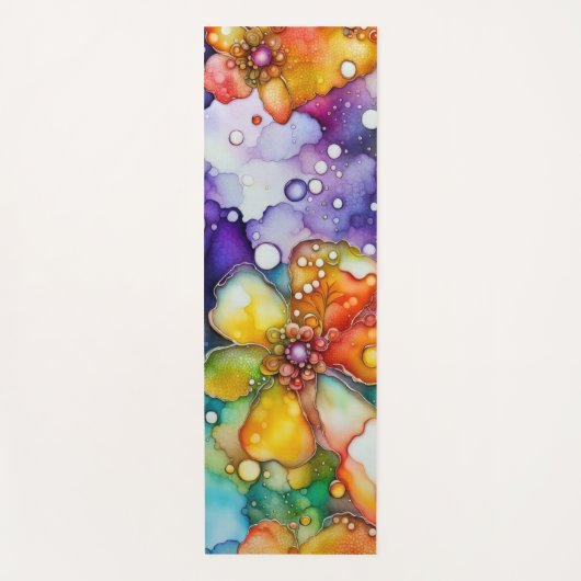 Bloemen en Bubbels Abstract Yogamat (Voorkant)