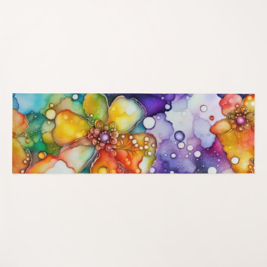 Bloemen en Bubbels Abstract Yogamat (Voorkant (horizontaal))