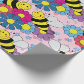 Bloemen en Bumble Bees Cadeaupapier (Hoek)