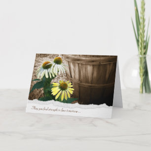 Bloemen en Bushel Mand Sympathiekaart Kaart