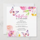 Bloemen en Butterfly Baby Shower Uitnodigingen (Voorkant)