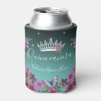 Bloemen en Butterfly Princess Quinceanera blue