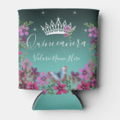 Bloemen en Butterfly Princess Quinceanera blue Blikjeskoeler (Voorkant)