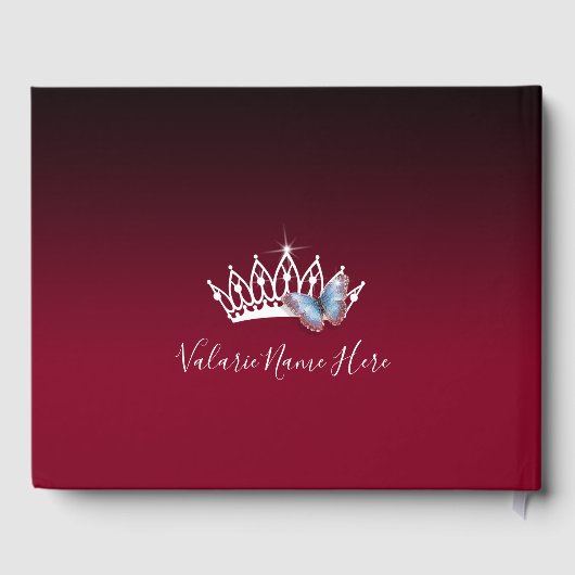 Bloemen en Butterfly Princess Quinceanera Gastenboek (Achterkant)