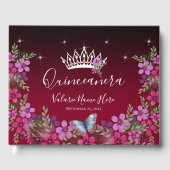 Bloemen en Butterfly Princess Quinceanera Gastenboek (Voorkant)