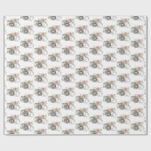 Bloemen en camera op wit pakpapier (Vlak)