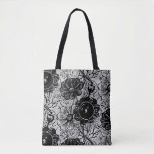 Bloemen en Canvas tas van tandwielen