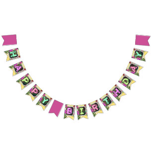 Bloemen en champignonbroed vlaggetjes