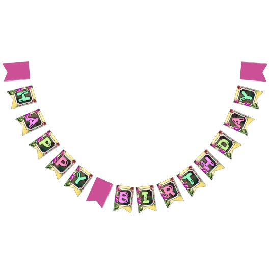 Bloemen en champignonbroed vlaggetjes (Alle)