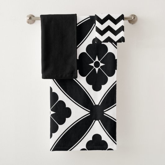 Bloemen en Chevron Bad Handdoek (Insitu)