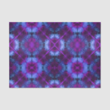 Bloemen en cirkels Tie Dye Tissue Paper Blue Paars