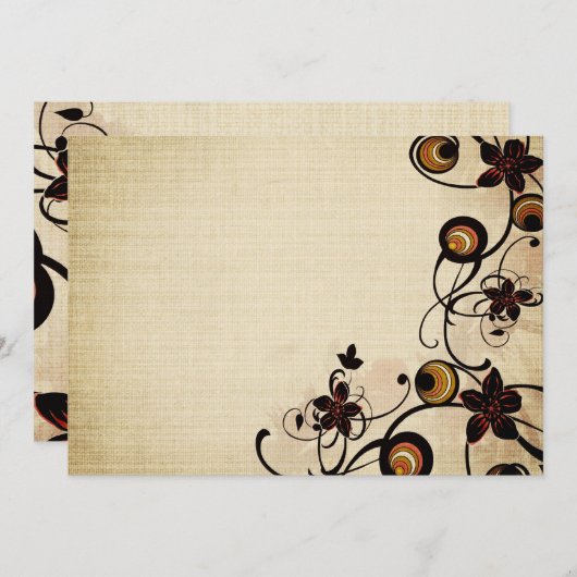 bloemen en cirkels Uitnodiging (Voorkant / Achterkant)