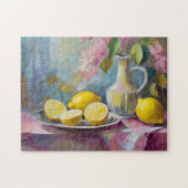 Bloemen en citroenen Modern Stilleven Legpuzzel (Horizontaal)