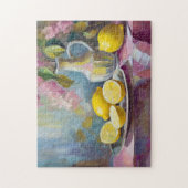 Bloemen en citroenen Modern Stilleven Legpuzzel (Verticaal)