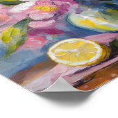 Bloemen en citroenen Modern Stilleven Poster (Hoek)