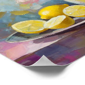 Bloemen en citroenen Modern Stilleven Poster (Hoek)