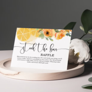 Bloemen en citroenen Voorraad het bar Vrijgezellen Informatiekaartje