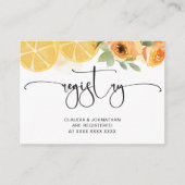 Bloemen en citroenen Vrijgezellenfeest register Informatiekaartje (Voorkant)