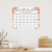 Bloemen en Citrus Baby shower Vervaldatum Guess Ga Poster (Keuken)