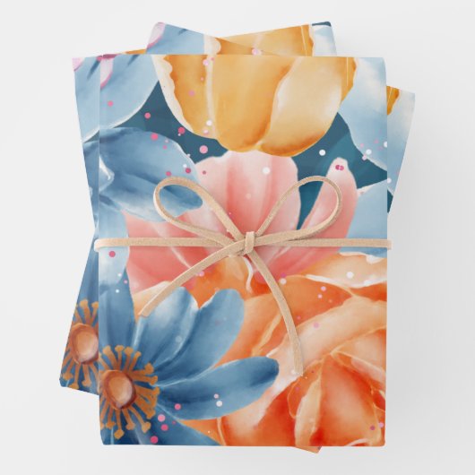 Bloemen en Confetti Inpakpapier Vel (In situ)