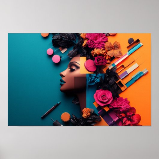 Bloemen en cosmetica poster (Voorkant)