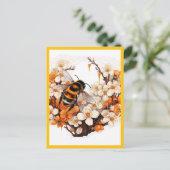 BLOEMEN EN DE BIJ BRIEFKAART (Staand voorkant)