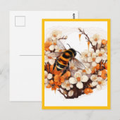 BLOEMEN EN DE BIJ BRIEFKAART (Voorkant / Achterkant)
