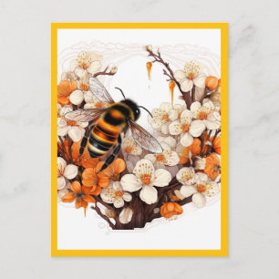 BLOEMEN EN DE BIJ BRIEFKAART