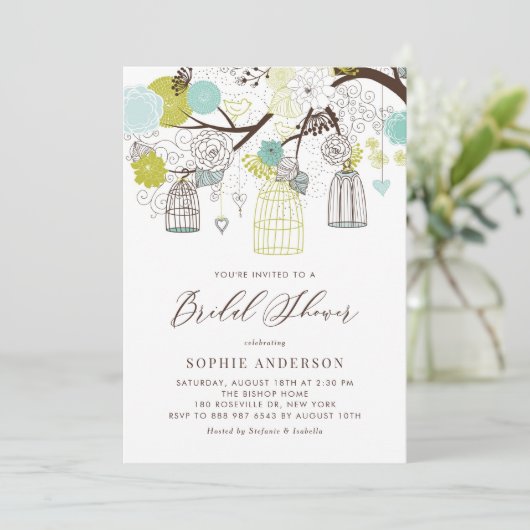 Bloemen en de Uitnodiging van de Bridal van de Bie (Staand voorkant)