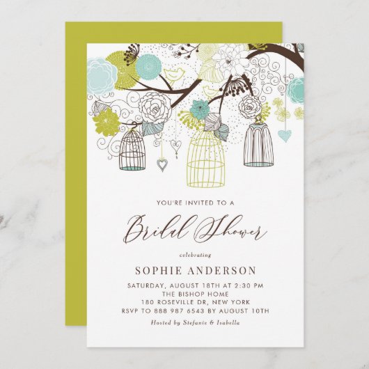 Bloemen en de Uitnodiging van de Bridal van de Bie (Voorkant / Achterkant)