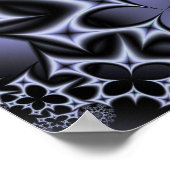 Bloemen en diamanten monochroom poster (Hoek)