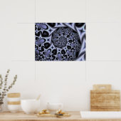 Bloemen en diamanten monochroom poster (Keuken)