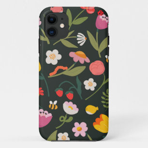 Bloemen en dieren. iPhone hoesje ontwerp