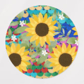 Bloemen en dobbelstenen labels (Design 2)