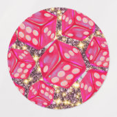 Bloemen en dobbelstenen labels (Design 1)