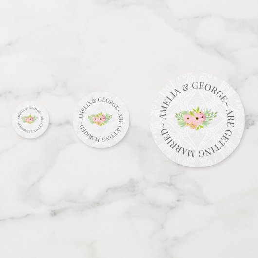 Bloemen en Doily Confetti (Achterkanten)