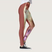 Bloemen en donkerrode Leggings (Rechts)