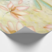 Bloemen en dragonfly-verpakkingspapier cadeaupapier (Hoek)