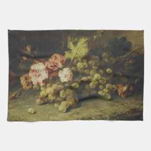 bloemen en druiven Margaretha Roosenboom Theedoek