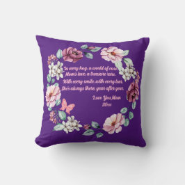 Bloemen en een gedicht voor moeder gepersonaliseer kussen