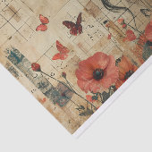 Bloemen en een jonge vrouw tissuepapier (Detail)