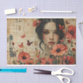 Bloemen en een jonge vrouw tissuepapier (Craft)