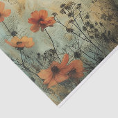 Bloemen en een jonge vrouw tissuepapier (Detail)