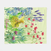 Bloemen en een paardenbloem Fairy waterverf schild Fleece Deken (Voorkant (Horizontaal))