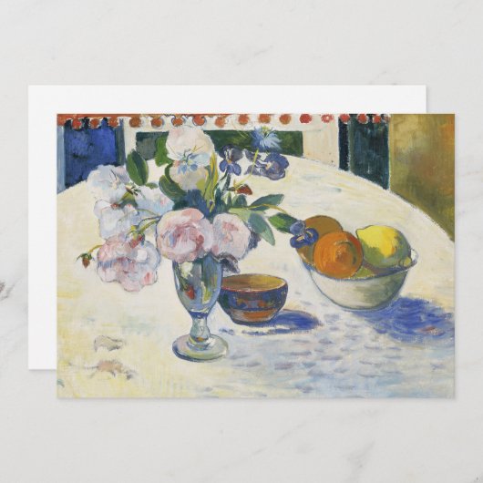 Bloemen en een schaal fruit | Paul Gauguin (Voorkant / Achterkant)