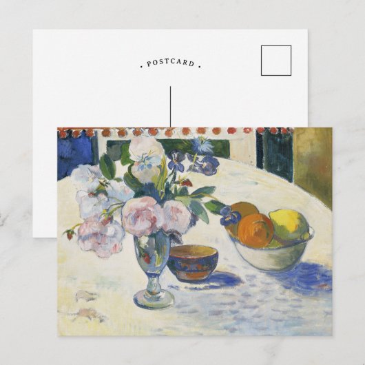 Bloemen en een schaal fruit | Paul Gauguin Briefkaart (Voorkant / Achterkant)
