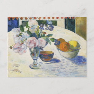 Bloemen en een schaal fruit   Paul Gauguin Briefkaart