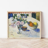 Bloemen en een schaal fruit | Paul Gauguin Poster