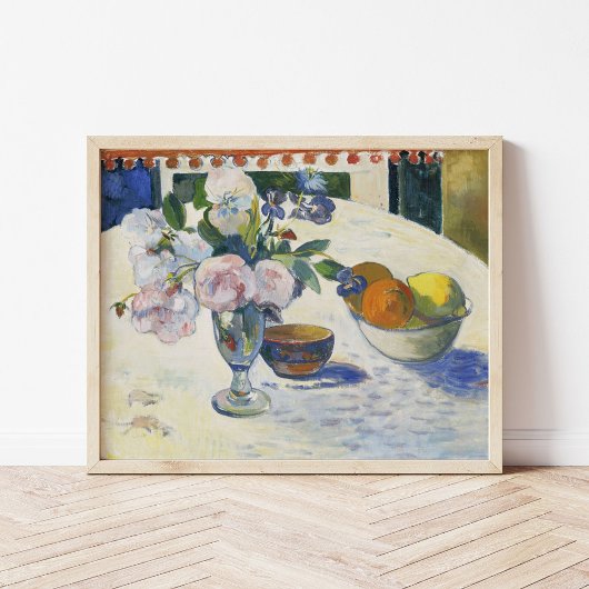 Bloemen en een schaal fruit | Paul Gauguin Poster