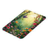 Bloemen en een vlinder in een betoverd regenwoud magneet (Linkerzijde)